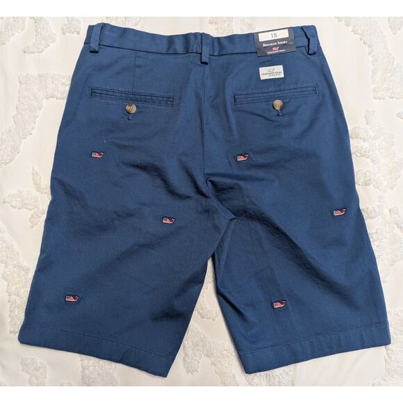 🐋 Vineyard Vines Boys Whale Embroidered Shorts NWT Size 18 – Moonshine Blue - Picture 2 of 6